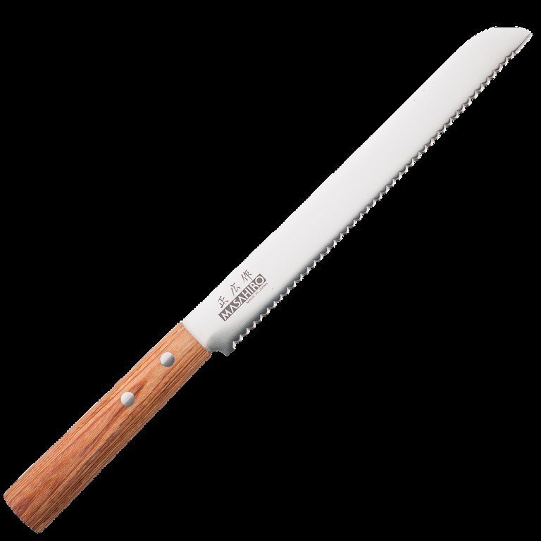 Nóż Masahiro Sankei Bread 21 cm ząbkowany brązowy MBS-26