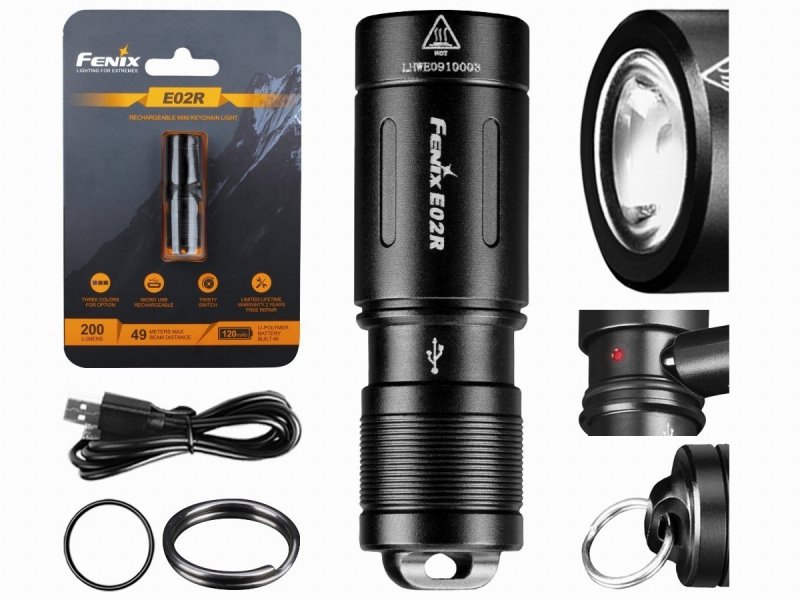 Latarka diodowa Fenix E02R czarna