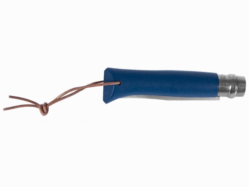 Nóż Opinel Colorama 08 inox grab granatowy z rzemieniem