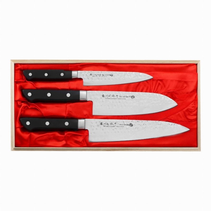 Satake Noushu Zest 3 noży  w drewnianym pudełku