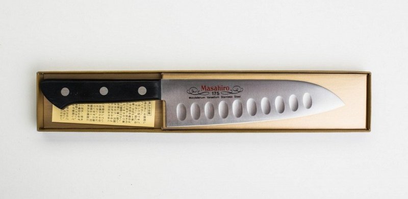 Nóż Masahiro Bwh Santoku Dimple 175mm [14079] uniwersalny
