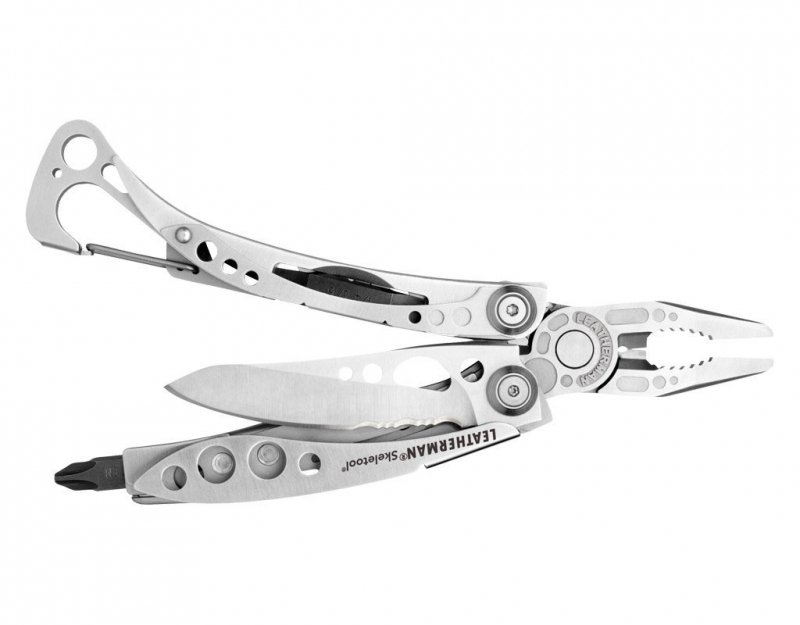 Multitool Leatherman Skeletool - Kompaktowy, lekki, ze śrubokrętem i otwieraczem do kapsli, stal nierdzewna - Do outdooru - 100 mm - Leatherman