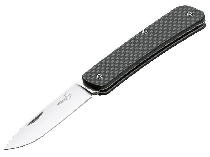 Scyzoryk Boker Plus Tech-Tool Carbon 1 - Lekki, z ostrzem ze stali Sandvik 12C27, zbijak do szyb, klips - 71 mm - Boker