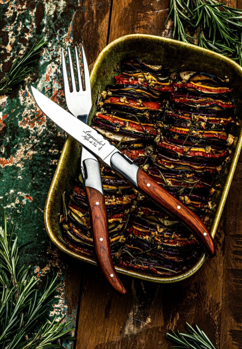 Noże Laguiole do steków Luxury Line drewno pakka  6 szt. Eleganckie pudełko na prezent