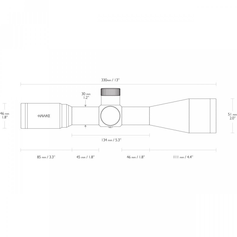 Luneta celownicza Hawke Airmax 30 10x44 SF AMX IR Target Turrets