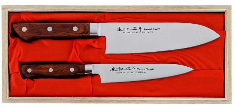 Satake Kotori Zestaw 2 Noży Uniwerslny + Santoku, uniwersalny Zestaw