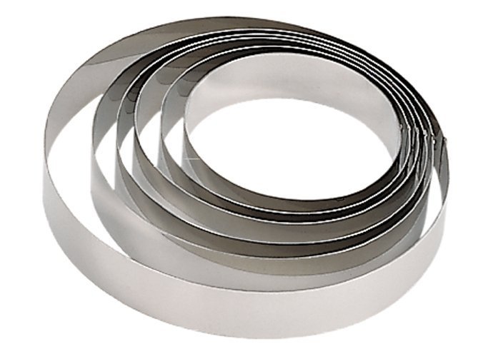 Rant okrągły de Buyer 26cm, stal nierdzewna, wys. 6cm, do tart