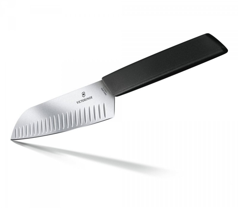 Nóż Santoku, ostrze ryflowane, 17 cm, czarny VICTORINOX 6.9053.17KB