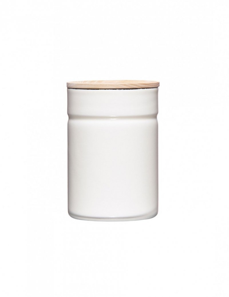 RIESS - Pojemnik kuchenny z drewnianą pokrywą 0,5l Pure White