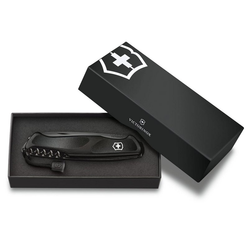 Victorinox Ranger Grip 55 Onyx Black - Scyzoryk z 12 Funkcjami, Czarna Edycja Limitowana
