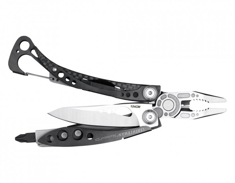 Leatherman Skeletool CX 830923 - Lekki multitool, stal 154CM, otwieracz do kapsli, do survivalu i codziennego użytku - 66 mm ostrze - Leatherman