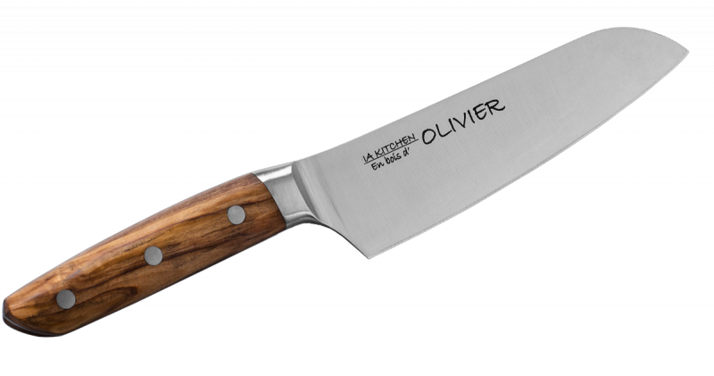 Satake Oliver Nóż Santoku 17cm Drewno Oliwne Uniwersalny