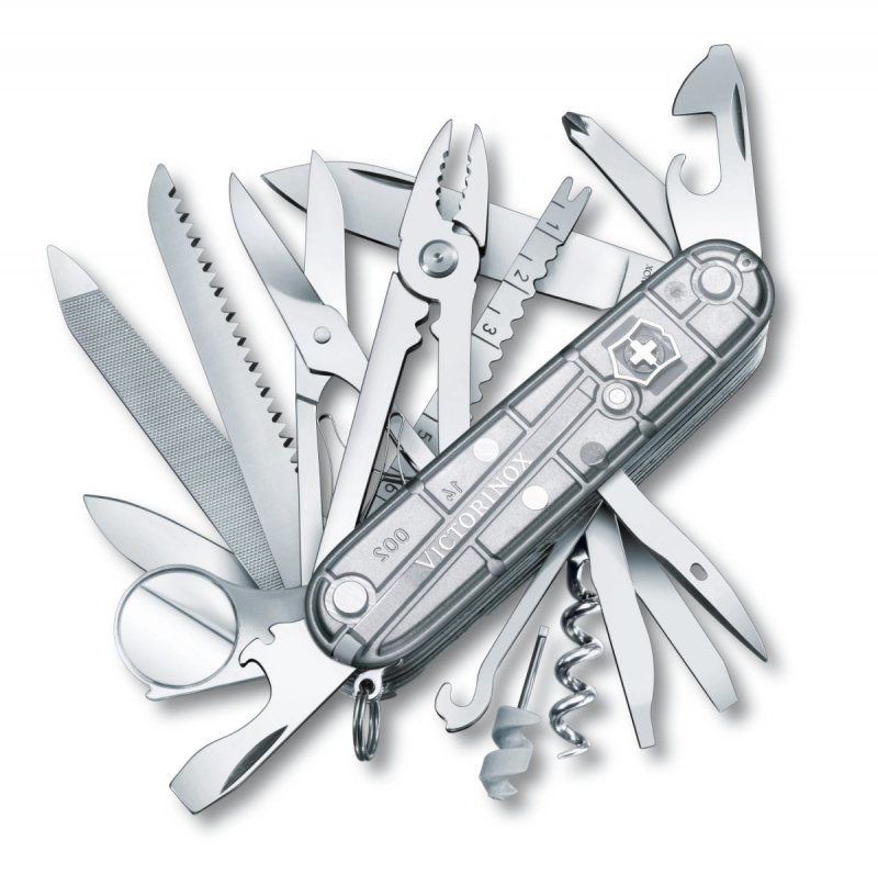 Scyzoryk Victorinox SwissChamp - 31 funkcji, multitool z nożyczkami i piłą, do outdooru i survivalu - 91 mm - Srebrny