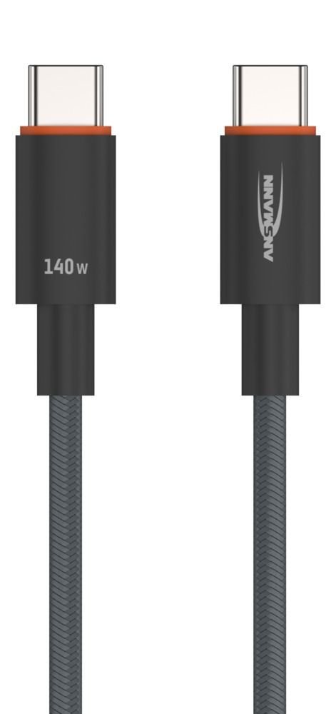 Kabel Ansmann USB-C/C, 140W, 60 cm, antracyt
