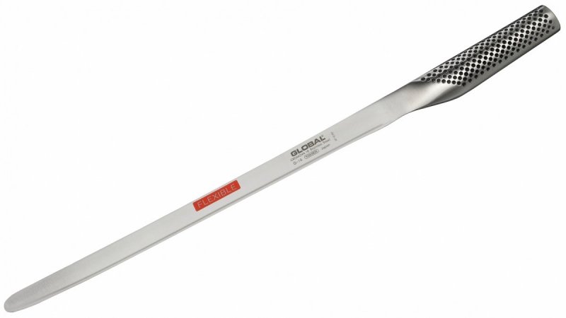 Nóż do szynki i łososia Global G-10 - Elastyczny, lekki, wytrzymały nóż do plastrowania, stal CROMOVA 18 - 31 cm
