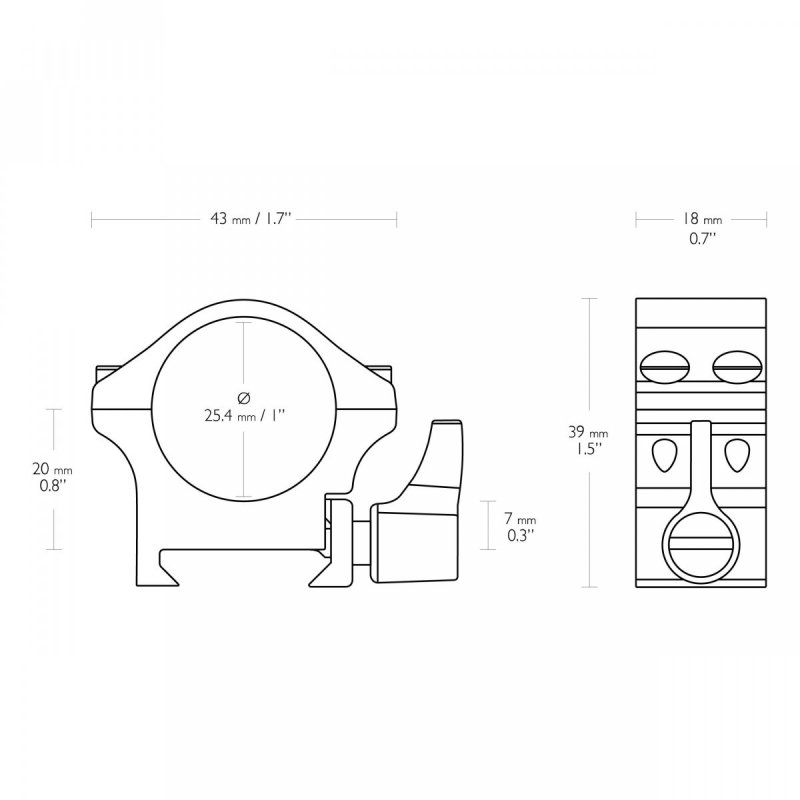 Montaż lunety Hawke Professional Steel niski 1" Weaver