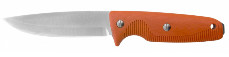 Nóż Eka Nordic W12 pomarańczowy - Nóż turystyczny do outdooru, stal Sandvik 58HRC, rękojeść G10, z pochewką i krzesiwem - 120 mm - Eka