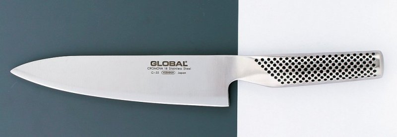 Nóż szefa kuchni Global G-55 - Lekki, wyważony, stal Cromova 18, do precyzyjnego krojenia - 18 cm - Global