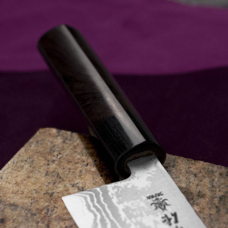 Kanetsune Zen-Bokashi Ao/ir Santoku 16,5