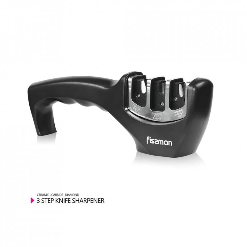 Fissman Ostrzałka do Noży 21x5x7 Cm Czarna Diamentowa do Noży Kuchennych, w