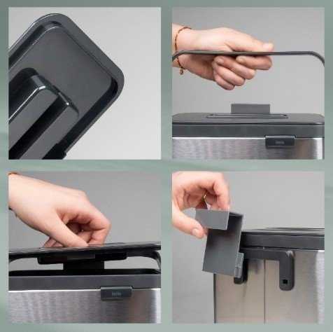 KELA-Pojemnik na odpady organiczne srebrny Plata