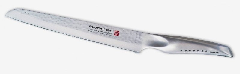Nóż do Pieczywa Global SAI - 23 cm, Stal Cromova 18, Ząbkowane Ostrze