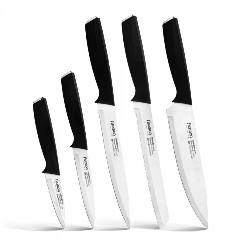 Zestaw noży Fissman Fernando 5 szt., stal X30Cr13, ergonomiczne