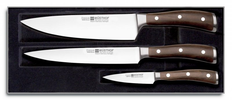 WÜSTHOF IKON Zestaw - Nóż szefa 20 cm , kuchenny 20 cm i do warzyw 9 cm 