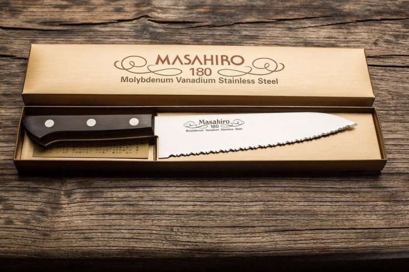Nóż Masahiro BWH Santoku Wave Edge 165mm