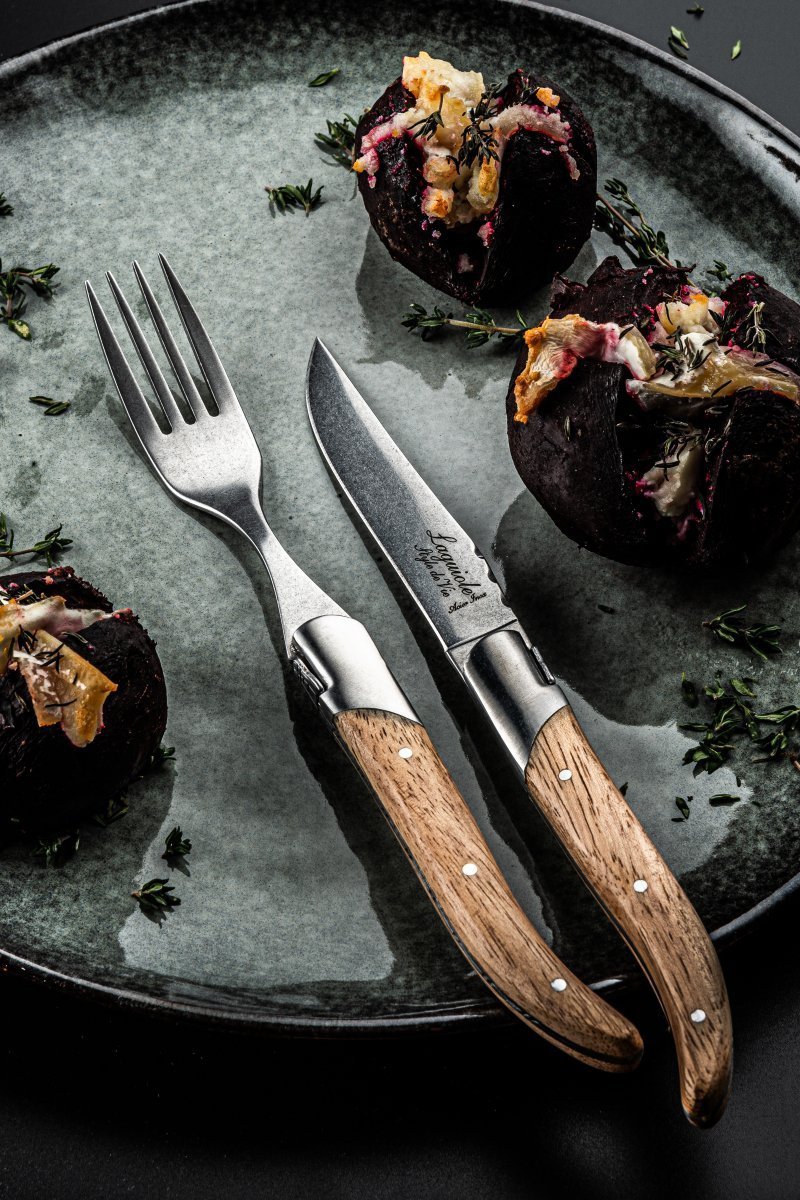 Noże Laguiole do steków Luxury Line  drewno dębowe Stonewash 6 szt.