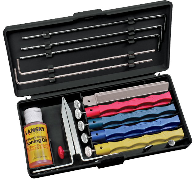 Zestaw ostrzałek do noży Lansky LKCPR - Regulacja kąta, ceramiczne kamienie, do noży turystycznych i outdoorowych - Lansky