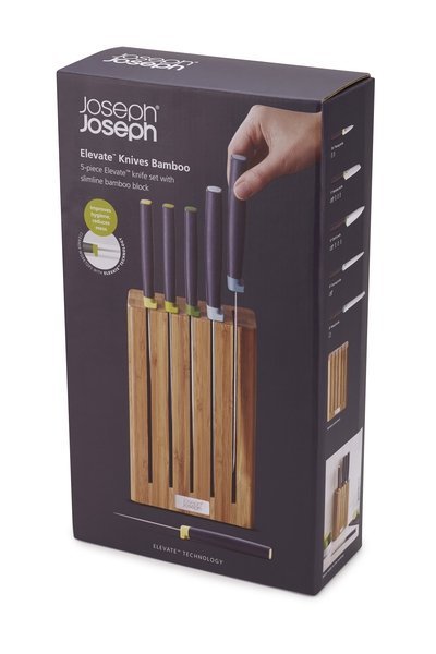 Joseph Joseph - Bambusowy blok z 5 nożami, Elevate