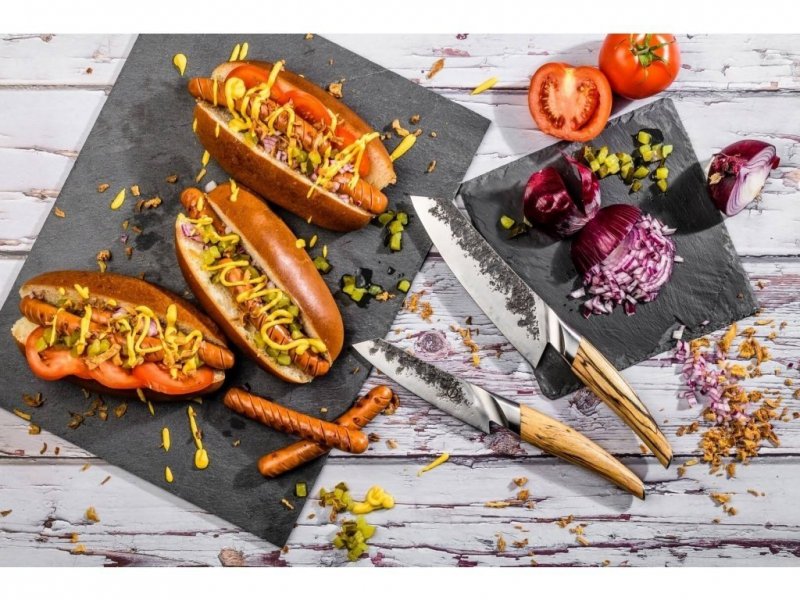 Nóż Santoku Forged Katai 18cm - stal VG10, 5 warstw, drewno korzeniowe