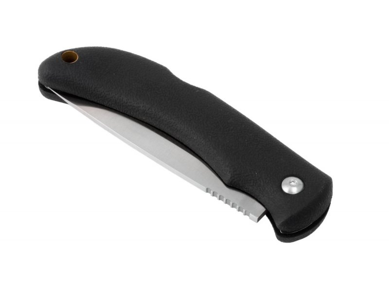 Nóż Eka Swede 10 - Składany nóż survivalowy i myśliwski, blokowane ostrze, stal nierdzewna Sandvik - 9 cm - Czarny - Eka