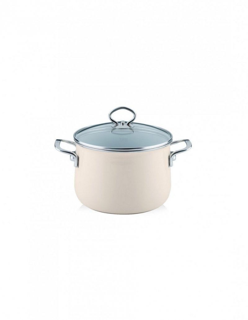 RIESS - Garnek wysoki z pokrywą 6,5l 24cm Avorio