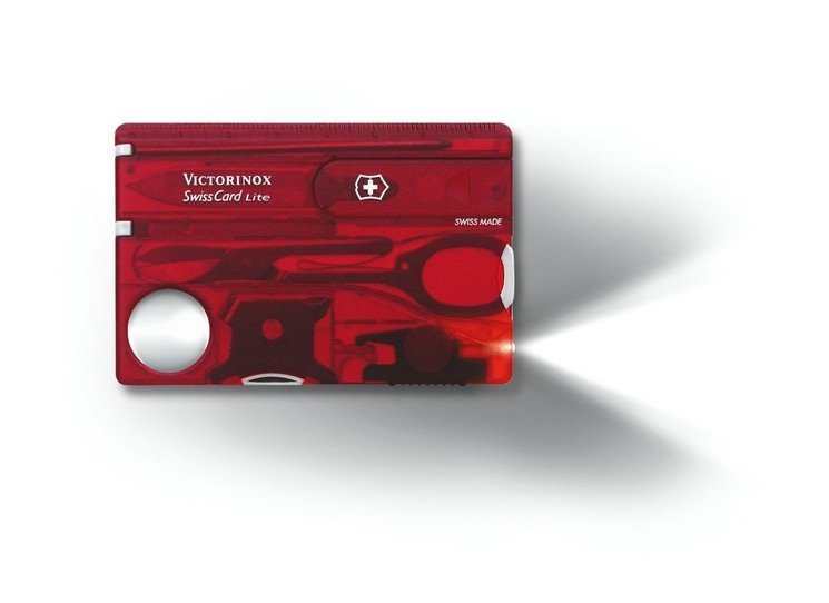 SwissCard Victorinox Lite 0.7333.T3 - 13 funkcji, z nożyczkami, śrubokręt, LED, lekki - Do codziennego użytku - 82 mm - Victorinox