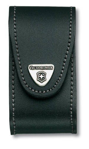 Etui skórzane Victorinox - Ochrona scyzoryka, wygodne noszenie przy pasku, czarne - 98 mm