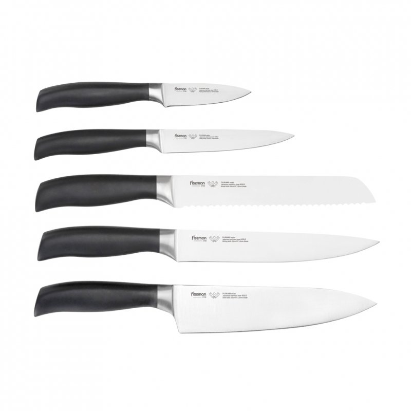 Fissman Fujikawa Zestaw 5 Noży Kuchennych w Bloku, uniwersalny Zestaw
