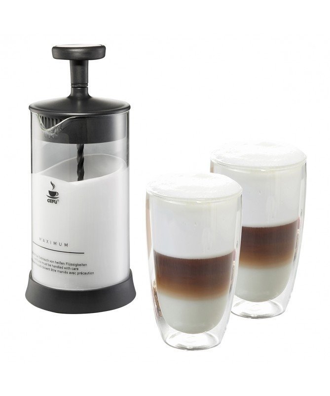 Spieniacz do mleka ze szklankami do latte ANTONIO Gefu