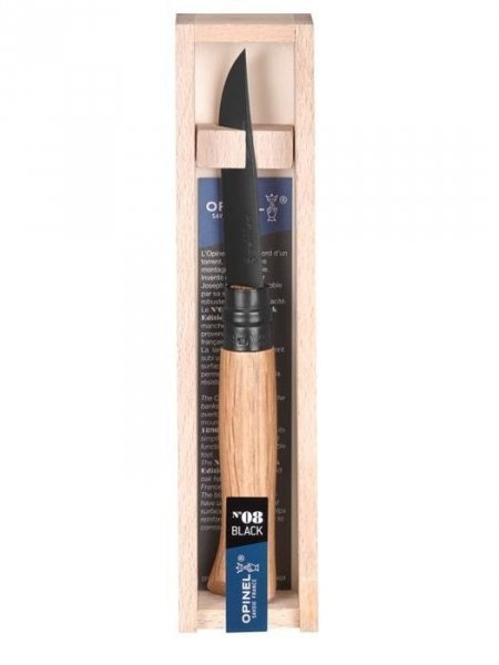 Nóż Opinel Inox Black 08 8,5 cm dąb czarny Virobloc
