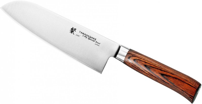Tamahagane San Brown nóż Santoku 17,5cm uniwersalny