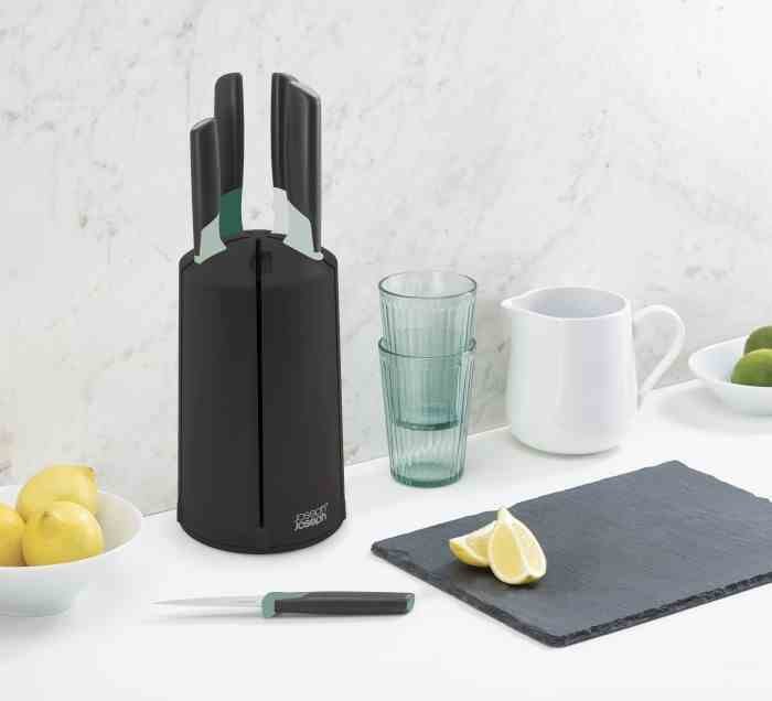 Joseph Joseph Zestaw 5 noży w bloku karuzeli Elevate™, Sage