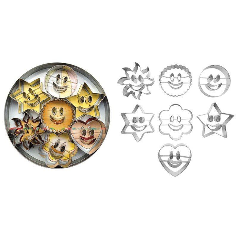 Ibili Komplet 7 szt. Wykrawaczy Do Ciastek Uśmiechy