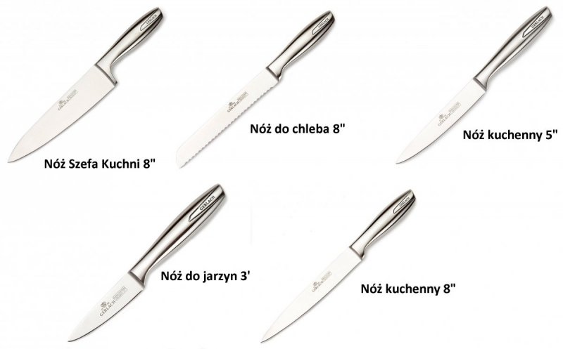 Gerlach 993 Modern - zestaw noży kuchennych (5szt.) w czarnym bloku
