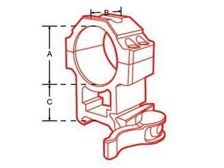 Montaż szybki dwuczęściowy średni Leapers UTG 1''/weaver Quick Detach 4 śruby