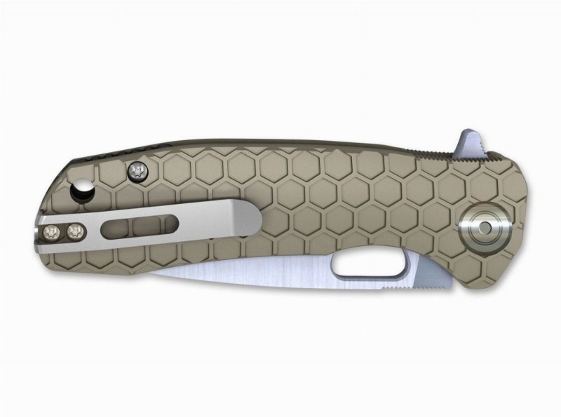 Nóż Honey Badger Flipper D2 Medium Tan