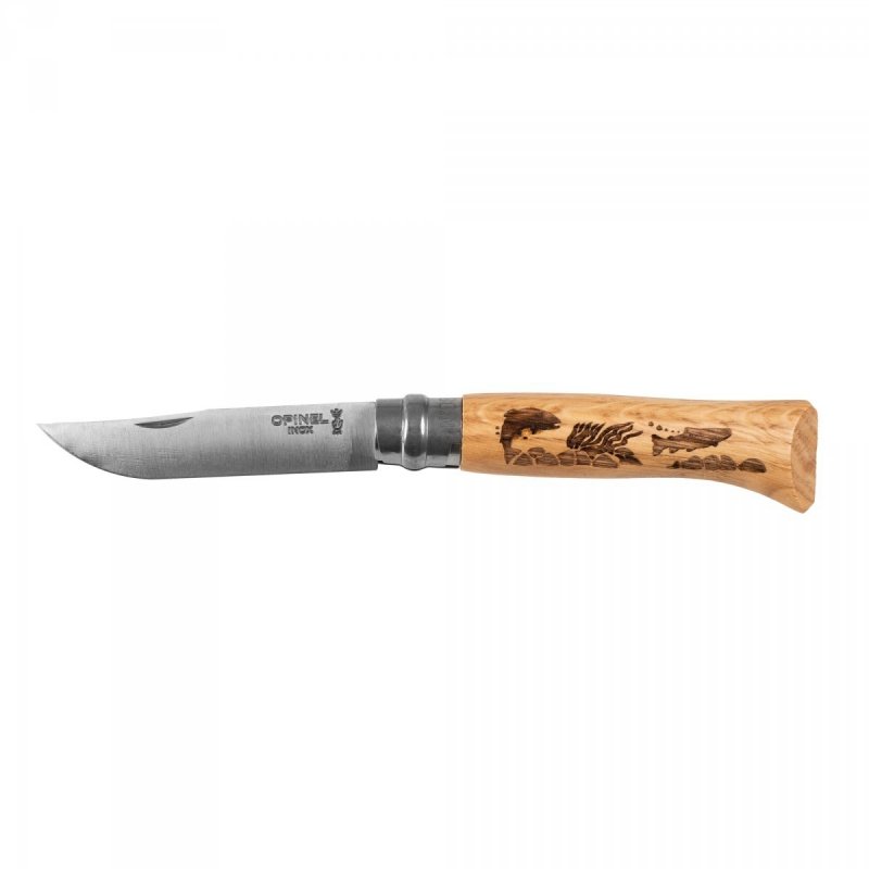 Nóż Opinel 8 inox dąb seria Animal - ryba