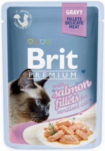 Brit Premium Cat 85g Sterilised saszetka dla sterylizowanych kotów z łososiem w sosie