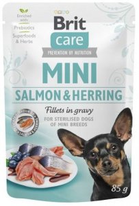 Brit Care Mini 85g Salmon Herring Sterilised saszetka dla psa o smaku łososia i śledzia