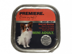 Premiere Mini Adult karma dla psa 100g z wołowiną i przepiórkami